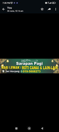 Sarapan pagi nasi lemak roti canai